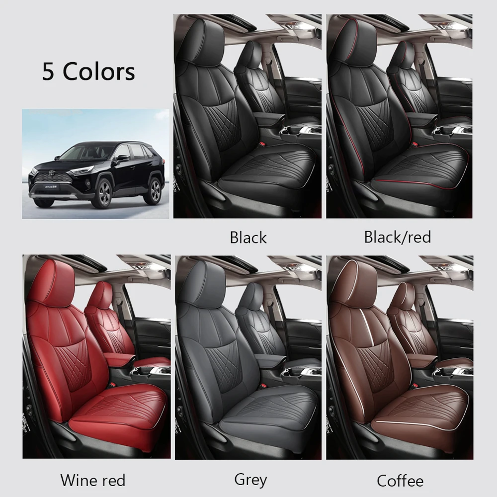 Car Seat Covers for Select RAV4 2019 2020 2021 2022 2023 LE,XLE,XLE  Premium,Limited - Full Set,Leather(Black) - AliExpress