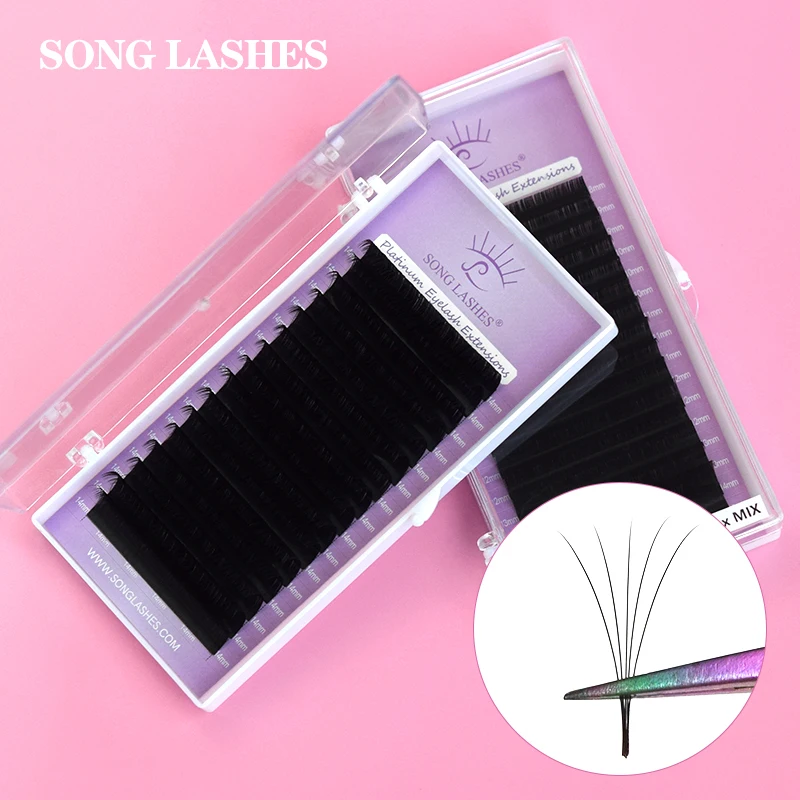 SONG LASHES 16 Row Classics False Eyelashes Extension Pure Dark Black Lashes B/C/D/CC High Quality Makeup Tools