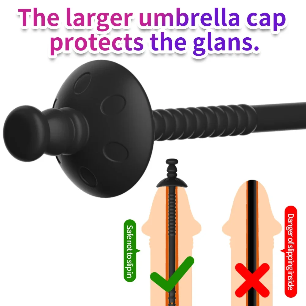 Penis Sex Toys Silicone Hollow Ejaculation Delay Toy Urethral Tube with Plug Syringe Injection Urethral Cleaning Penis Dilator Prostate Stimula