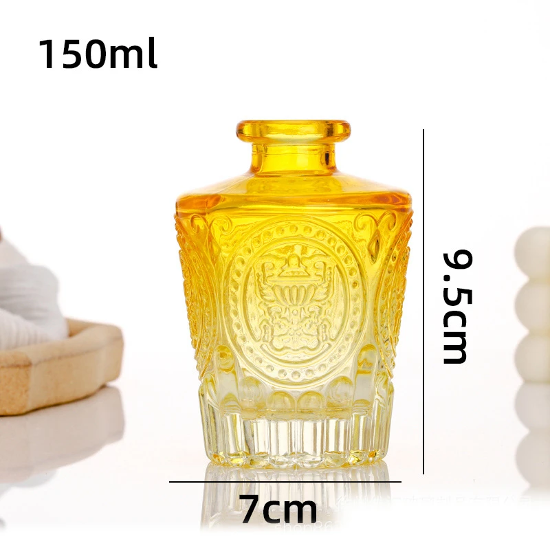 DIY Aromatherapy Bottle, Gradient Color Glass Jars, Perfume Essential Oil Flask, Vase Insertion, 150ml, 5oz, 6 Units 6