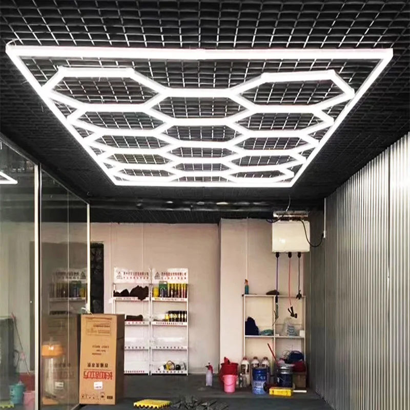 

ZK20 indoor 110V-240V honeycomb hexagonal ceiling lamp T5 garage lighting hexagonal LED assembled light tube