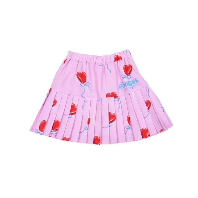 2024 Spring BE New Girls Korean Heart Shaped Candy Print Set - a trendy and fashionable two-piece set for girls.