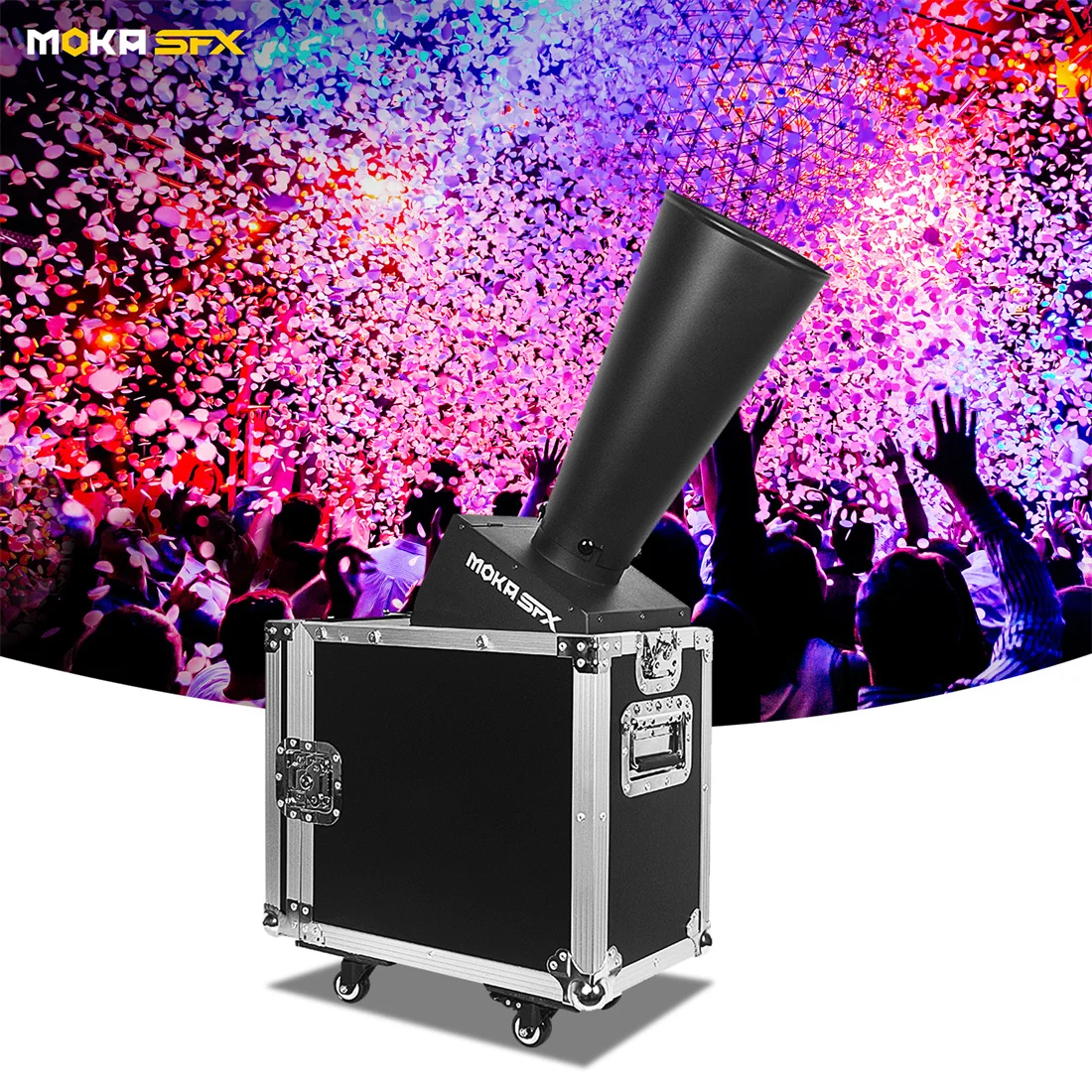 

Mini CO2 Confetti Machine DMX Remote Control Rainbow Confetti Paper Blower Machine for DJ Club Party Stage Shooter Jet 12m