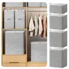Large-Capacity Clothes Storage Bag With Handle Dust-proof Non-woven Storage Bins Closet Organizers with Lids Zipper 1