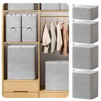 Large-Capacity Clothes Storage Bag With Handle Dust-proof Non-woven Storage Bins Closet Organizers with Lids Zipper 1