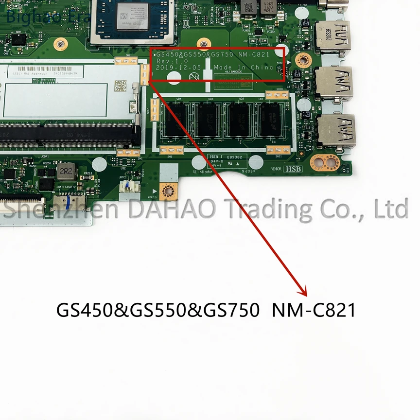 Placa-mãe Portátil para Lenovo Ideapad 15ada05 315ada05 Laptop Ym3050 R33250 R5-3500 R7-3700 Cpu 4gb de Ram 5b20s44375 Nm-c821 - Imagem 3