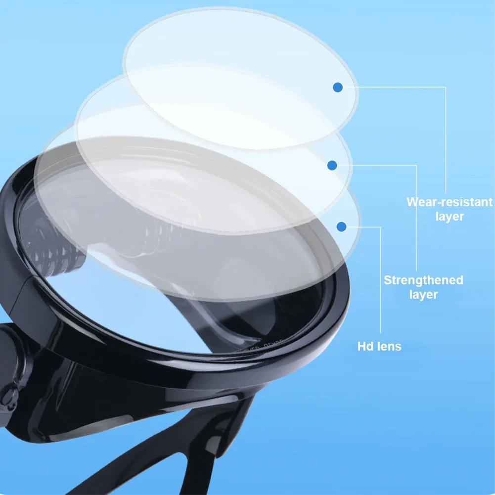 1Pc Oval Diving Mask Spearfishing Mask Classic Retro-Style Panoramic Wide View Scuba Goggles Tempered Glass Lens for Adults