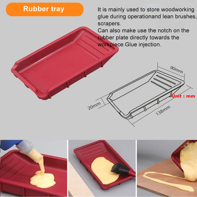 Multifunctional Glue Applicator Woodworking Brush Tool Soft Silicone Wood  Glue Spreader Brush & Tray Thin Non-slide DIY Crafts