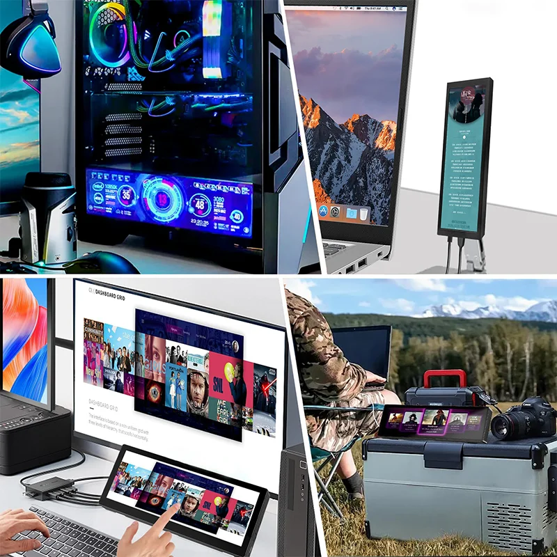 Wisecoco 7.84인치 미니 휴대용 LCD 모니터 CPU GPU 모니터링 IPS 보조 화면 디스플레이 (노트북 PC, 라즈베리 파이 4, Aida64 지원)