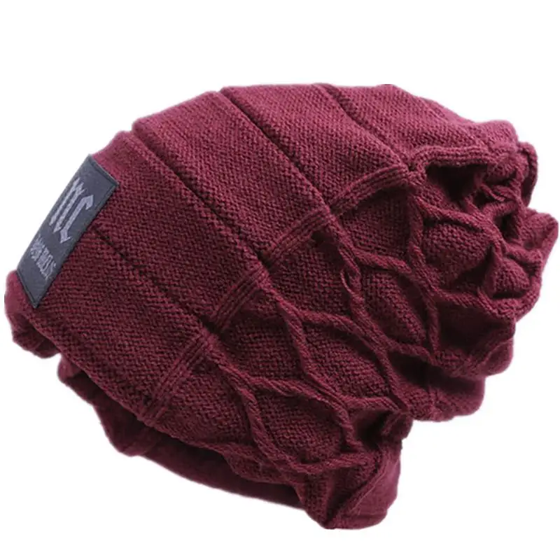 Hot Sale Unisex Warm Winter Hat Fashion NC Letter Label Knitted Hats Fashion Ski Beanie Cap