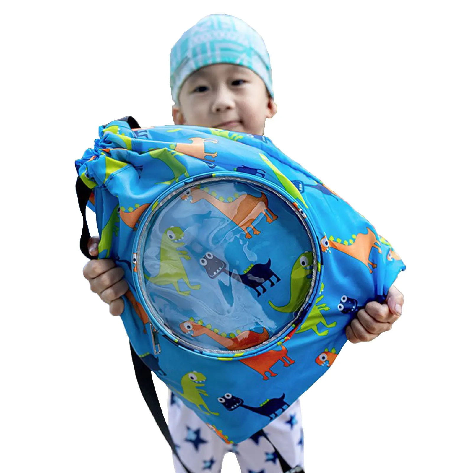Sac à Dos Piscine Enfant Imperméable - Motif Requin - Cordon Réglable Natation Plage Sport - 3