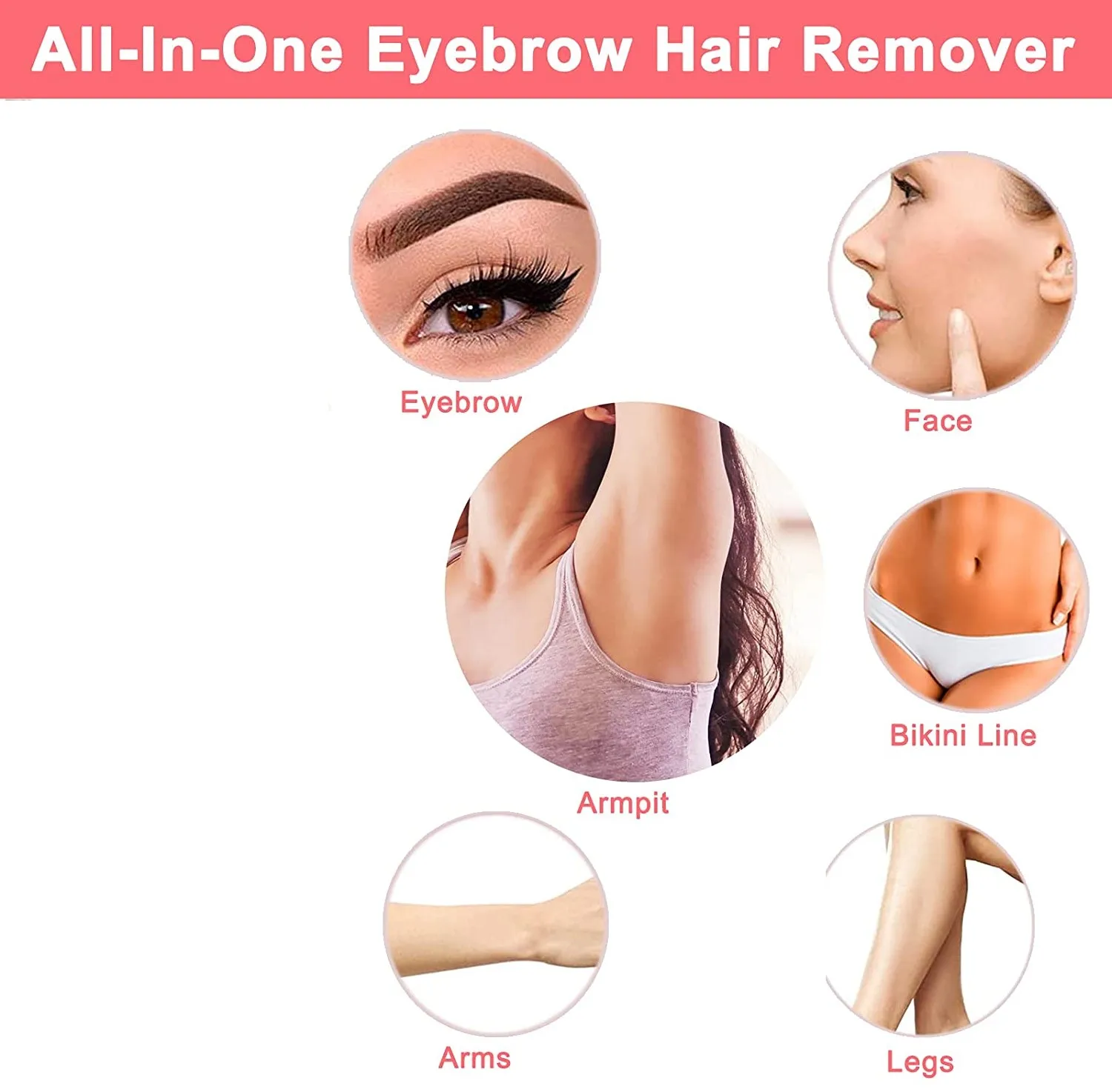 VGR Rechargeable Women Electric Female Epilator Face Removal Machine For Facial Legs Body Bikini Hair Remover_voghion.com