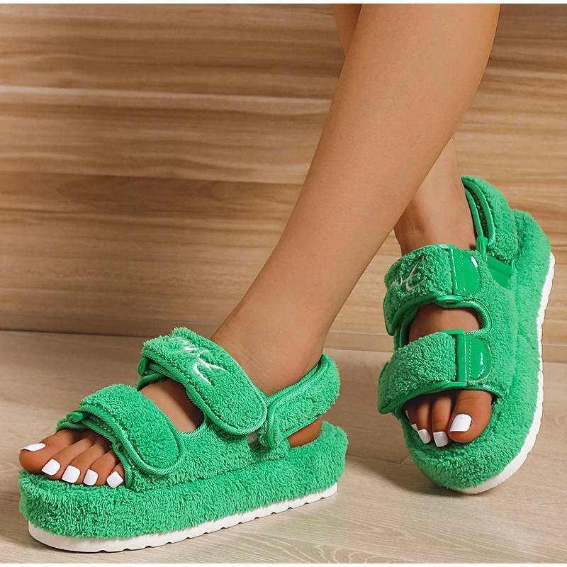 Women’s summer platform sandals with hook and loop closure for comfort and style