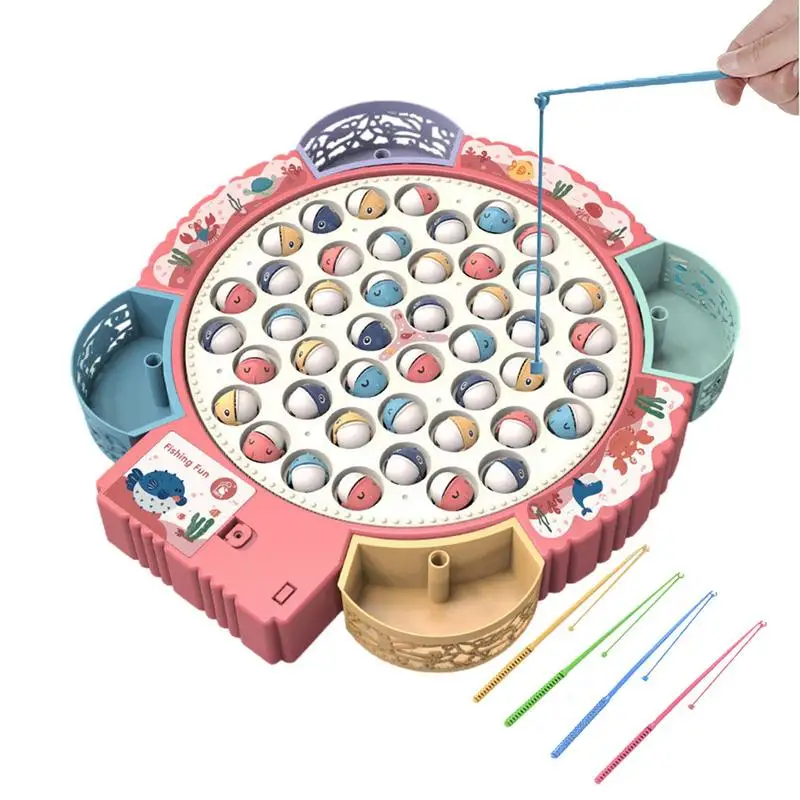 

Magnetic Fishing Toys For Toddler Magnetic Fishing Games Electric Fishing Toy Set With 4 Fishing Rods Rotating Pole And Rod Fish