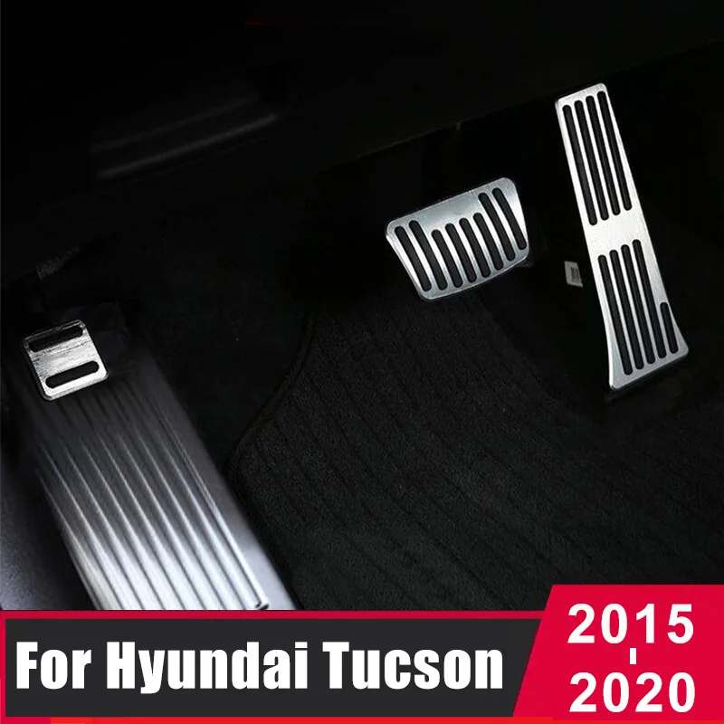 Car Accelerator Fuel Brake Clutch Footrest Pedals Plate Cover For Hyundai Tucson TL 2015 Accessories