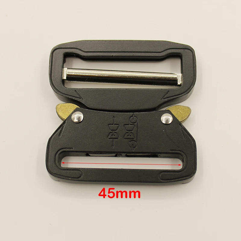 38mm 45mm Metal Tactical Buckle Black Automatic Quick Side Release Buckles For Belt Men Webbing Belt Head Adjustment DIY Clip