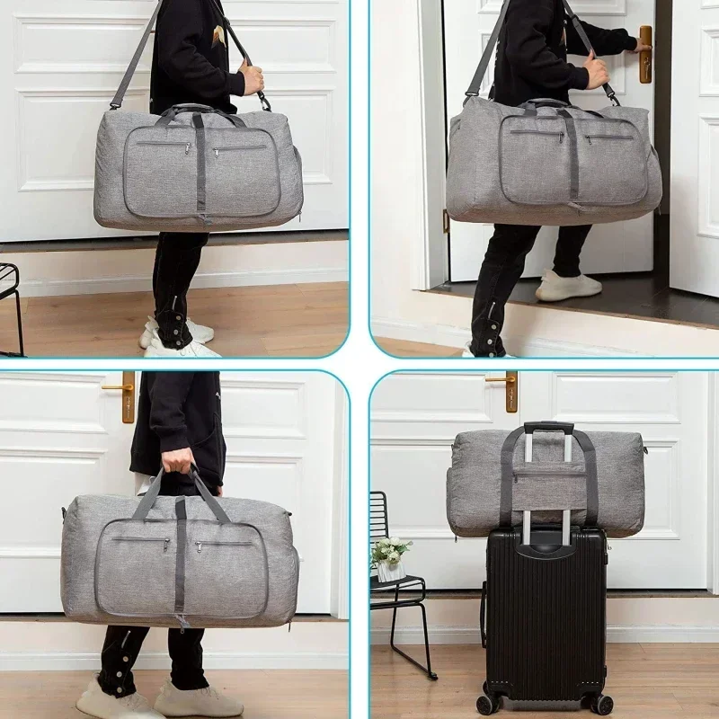 Borsone Palestra, Borsone da Viaggio Grande, Borsone Palestra Donna & Uomo, Borsa Sportiva Impermeabile, Borsa Palestra con Scomparto Scarpe e Tasca Bagnata, per Sport, Viaggio, Fitness (Nero