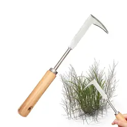 Crack Weeder Weeding Puller L-shaped Manual Weeder Side-Walk Grass Cutter Weeding Sickle for Garden Lawn Yard Patio Terrace