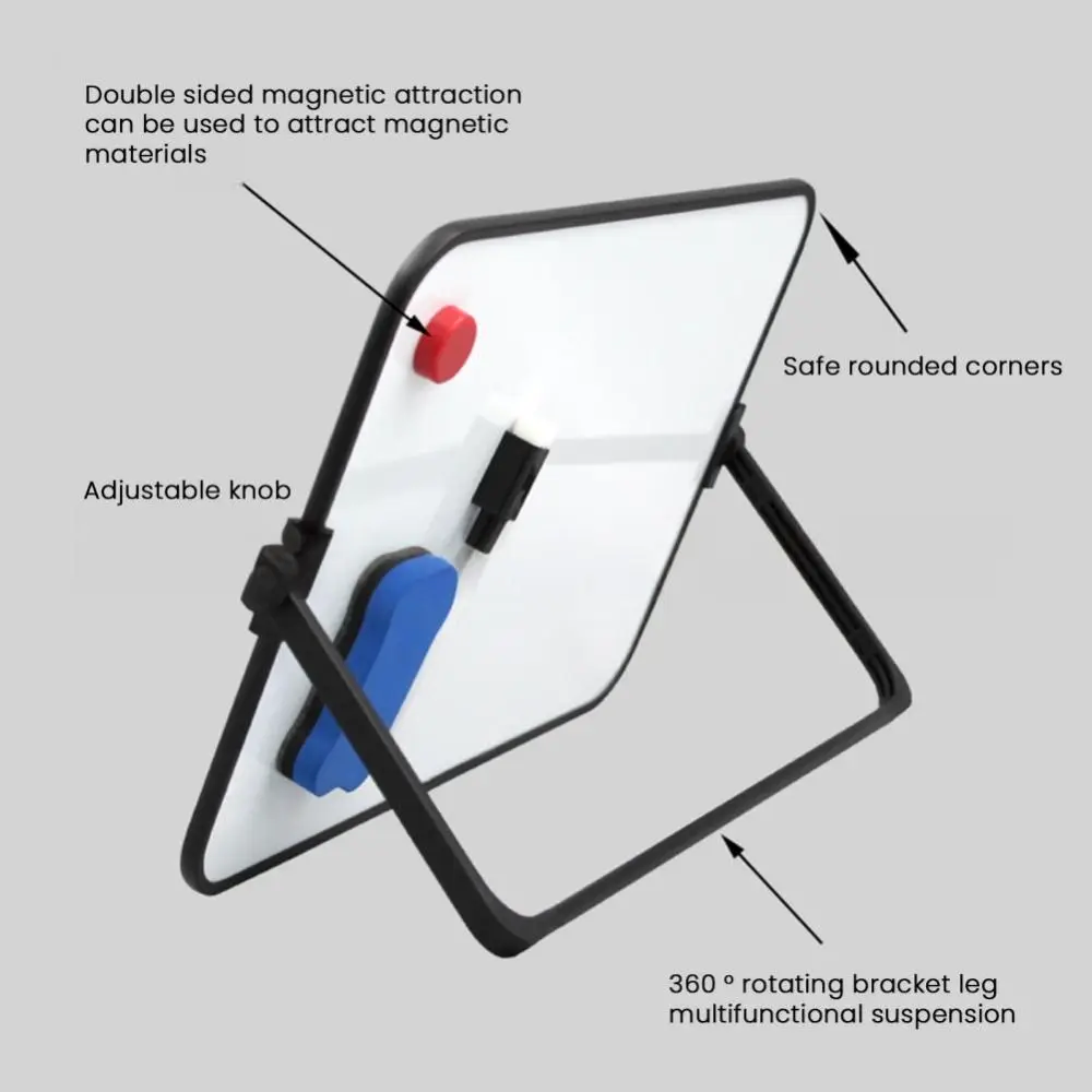 New Erasable Dry Erase White Board Portable with Stand White Board Easel Double-Sided Magnetic Whiteboard For Work School - 5