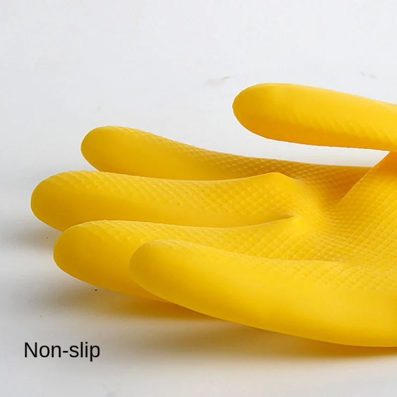 1 Pair Thick Rubber Gloves Plastic Latex Wear-Resistant Dishwashing Household Labor Protection Glove Car Wash Waterproof Kitchen 4