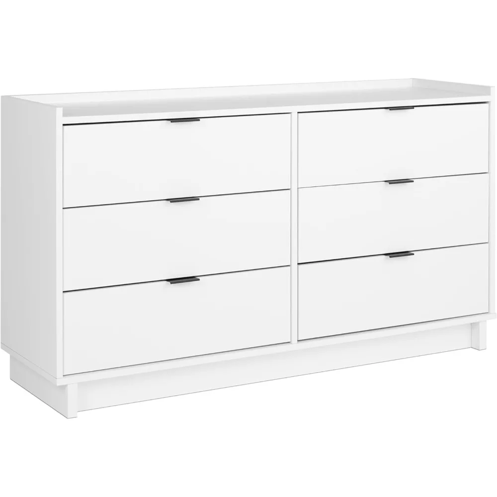 

Prepac Vanity Desk Double Drawer Dresser, 52.5" W X 29.5" H X 16" D, Simple Dressing Table