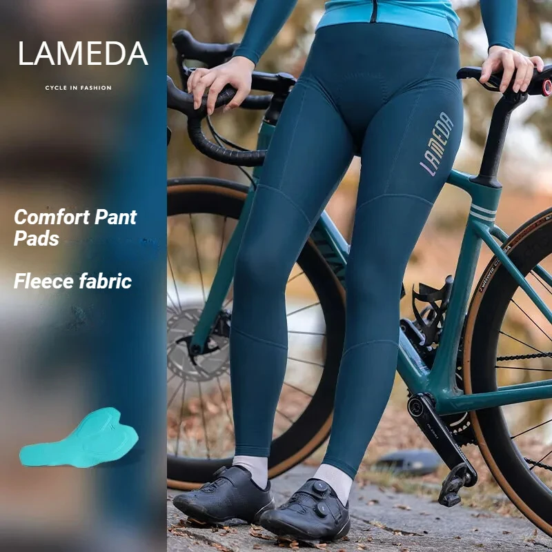 LAMEDA Warm Winter Cycling Pants for Women Windproof Thermal Fleece Long Trousers with Padded 6h MTB Bike Trousers