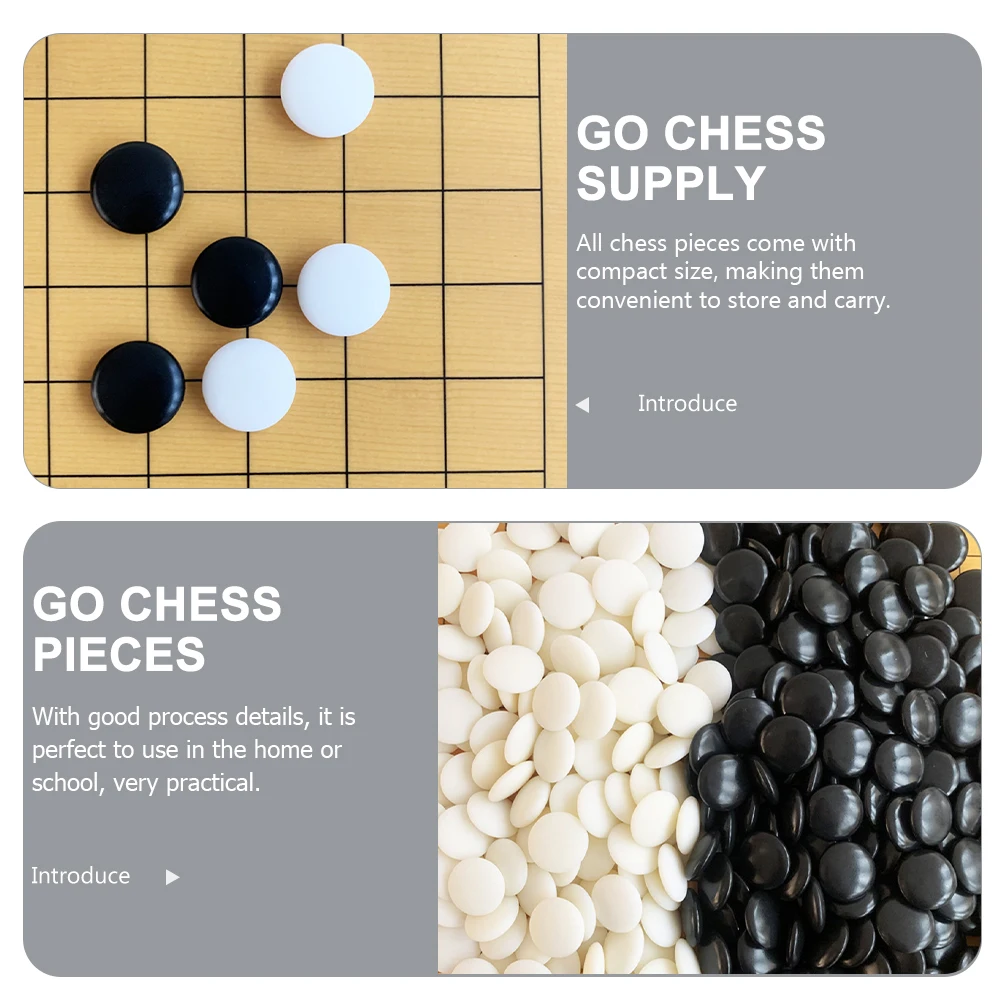 360Pcs Double Convex Melamine Go Chess Pieces Set Black White Stones Game Beads Board Game Accessories Strategy Toys Chess Games