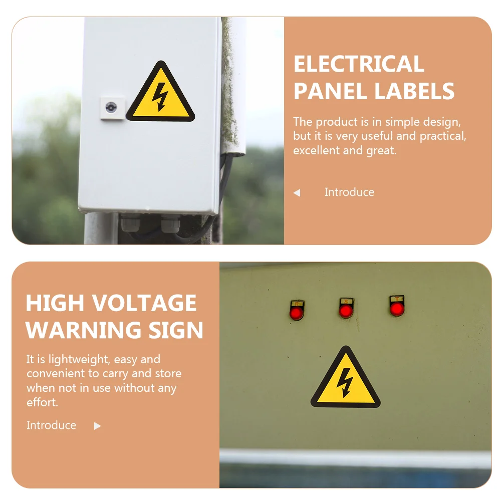 Warning Sticker High Voltage Signs Electric Fence Labels Caution Decal Roadway Safety Traffic Signal Danger Notice 24 Pcs
