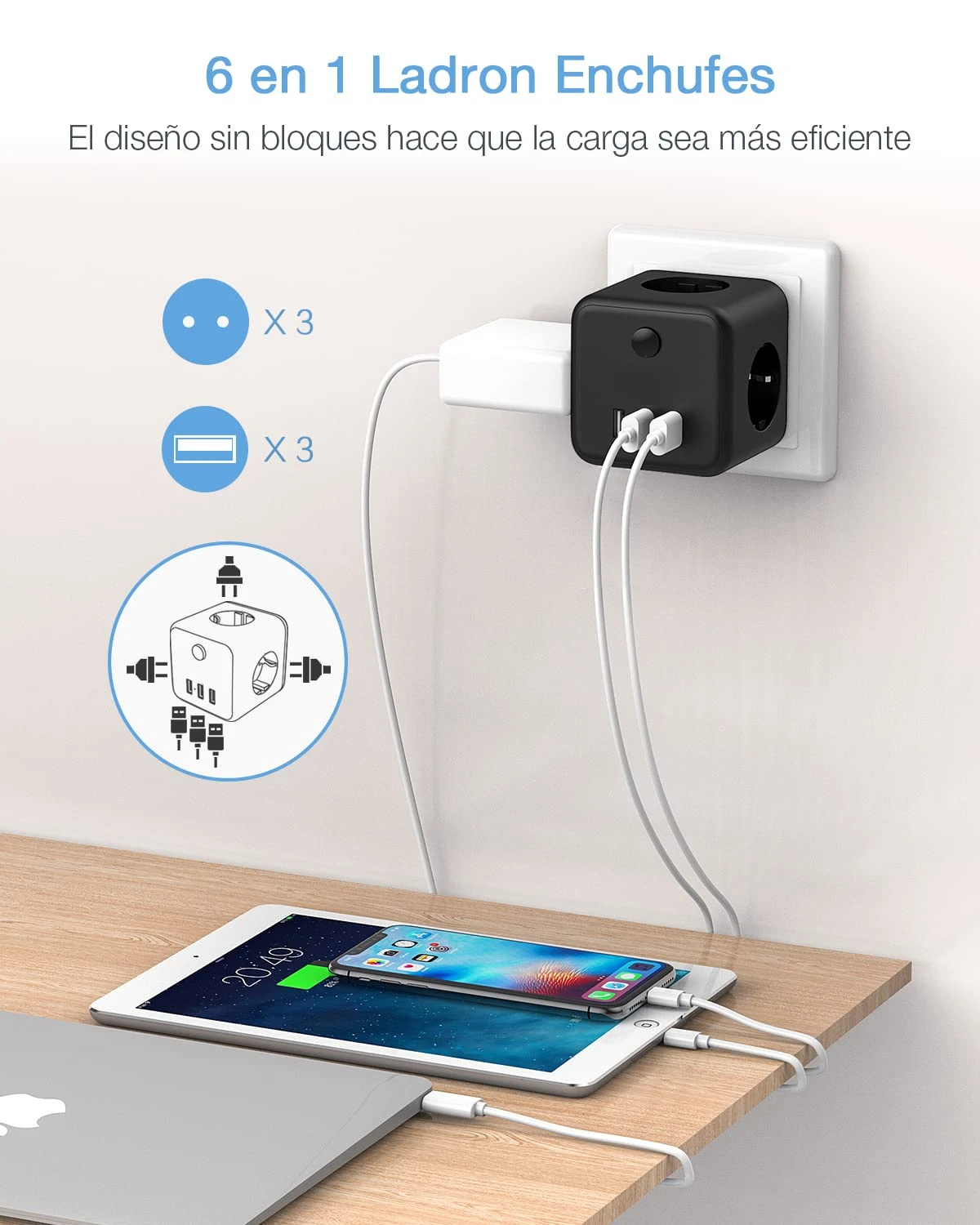 EU ÷  Ʈ ġ On/Off 3 AC ܼƮ 3 USB  Ʈ 5V 2.4A ޴ Ƽ   ,  