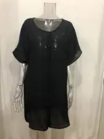 Women Cotton Linen Long Blouse Summer Short Sleeve Solid Button Blouse Casual Shirt Vintage Oversized S-8XL FYY1071 - Image 5
