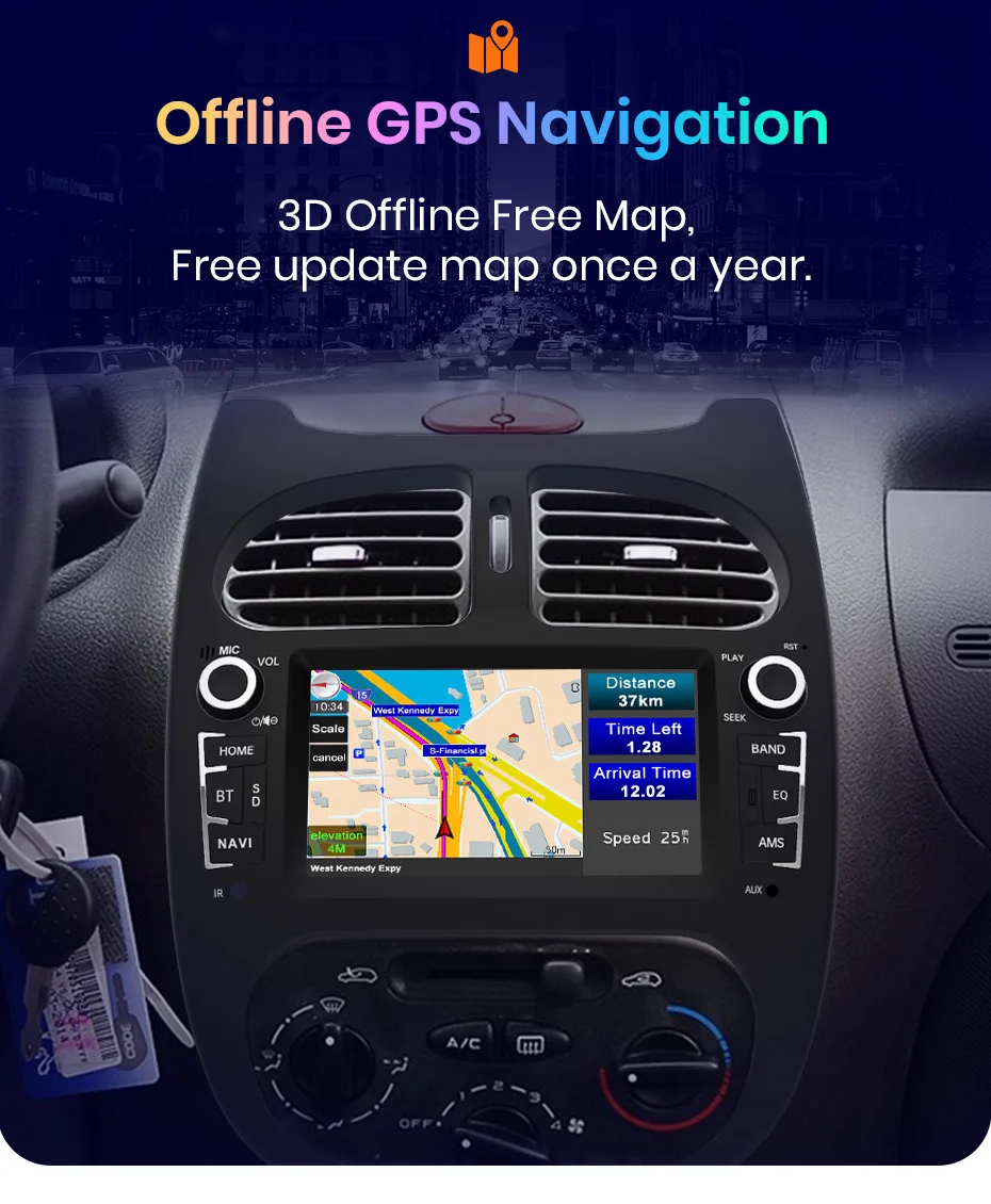 Junsun carplay android auto auto intelligente systeme für peugeot 2001 206cc 206sw 2006-2018 gps autoradio – Detail 6