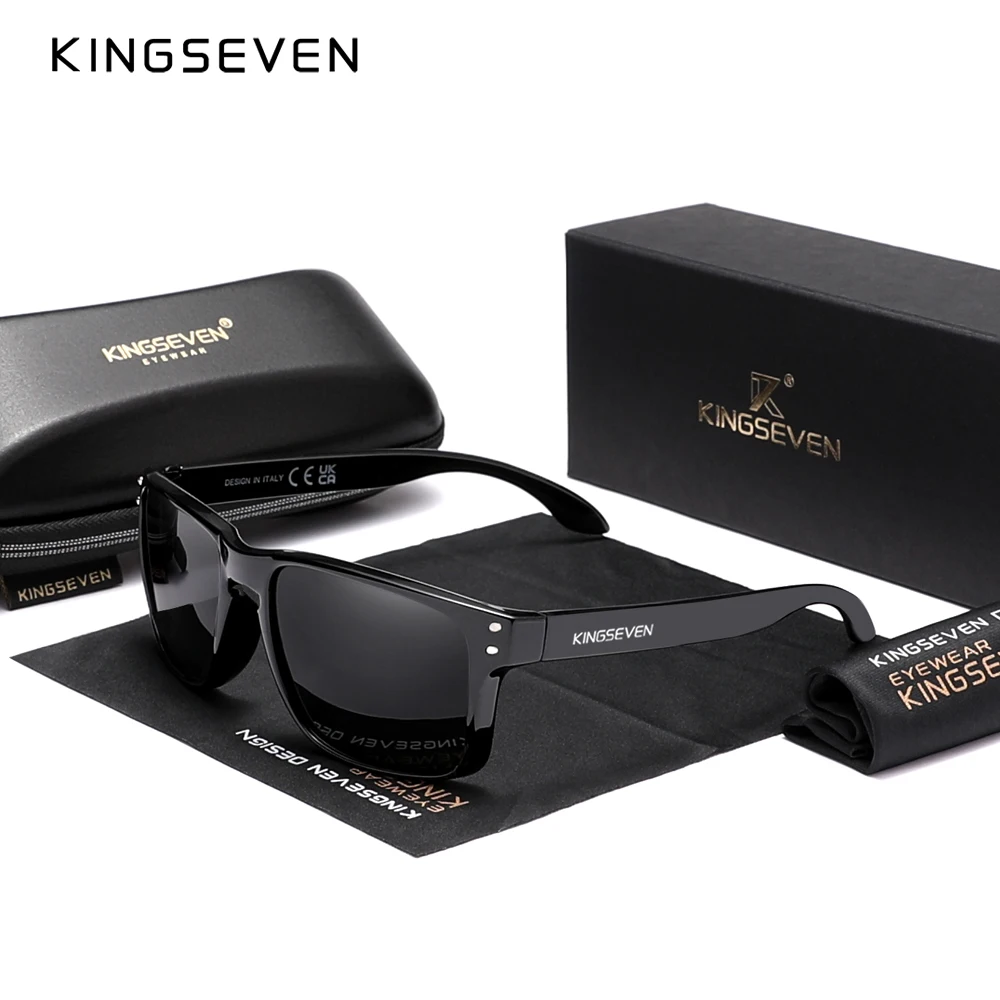 KINGSEVEN Marke Platz Retro TR90 Polarisierte Sonnenbrille Frauen Männer Carbon Faser Muster Design Outdoor Sport Brillen
