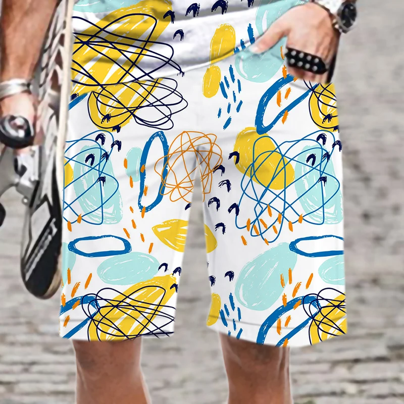 

Men's Shorts Summer Graffiti Painting 3D Printed Beach Swimming Fashion Man Elastic Waist Cool Men/Women Swimsuit Funny Harajuku