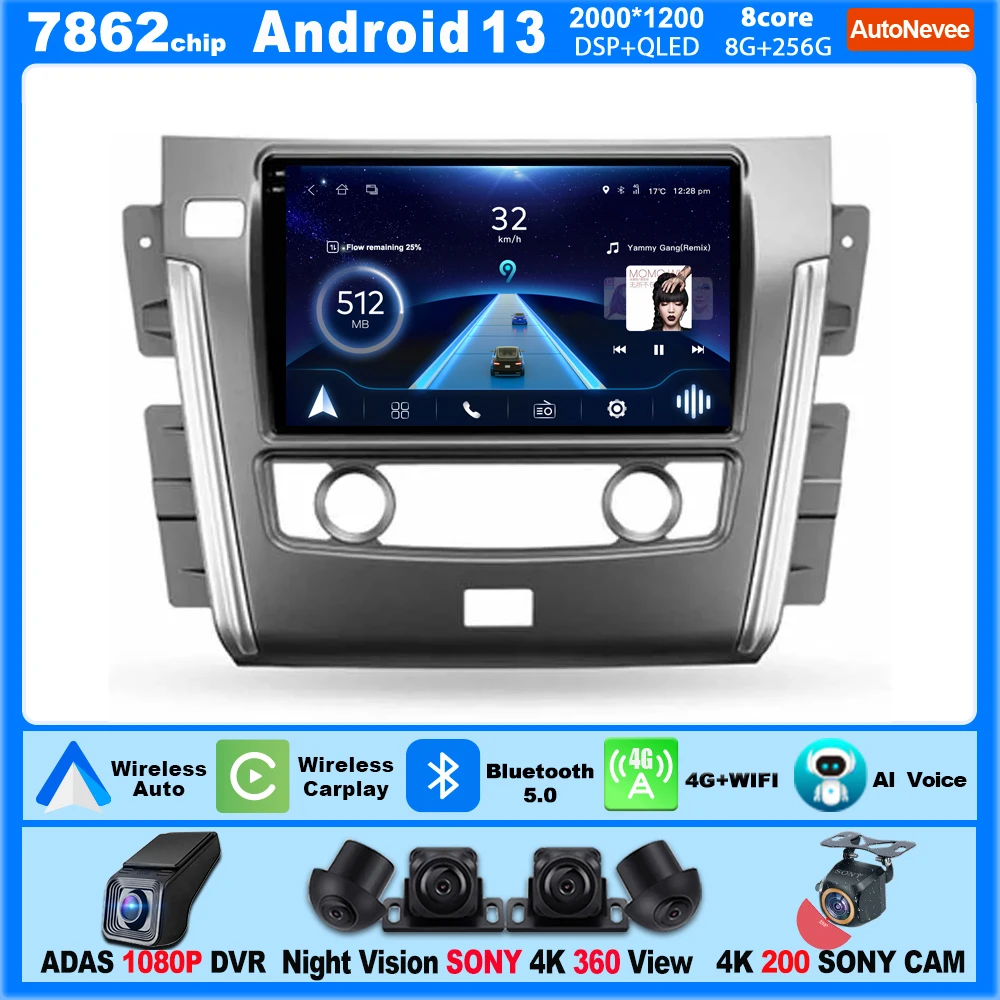 AndroidForNissanPatrolY6220102020CarPlayerAutoRadioGPSVideo