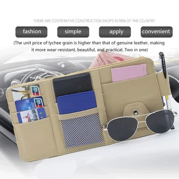 Organizer Multifunzione per Parasole Auto, Accessorio Interno Auto con Tasche Multiple, Porta Documenti per Auto