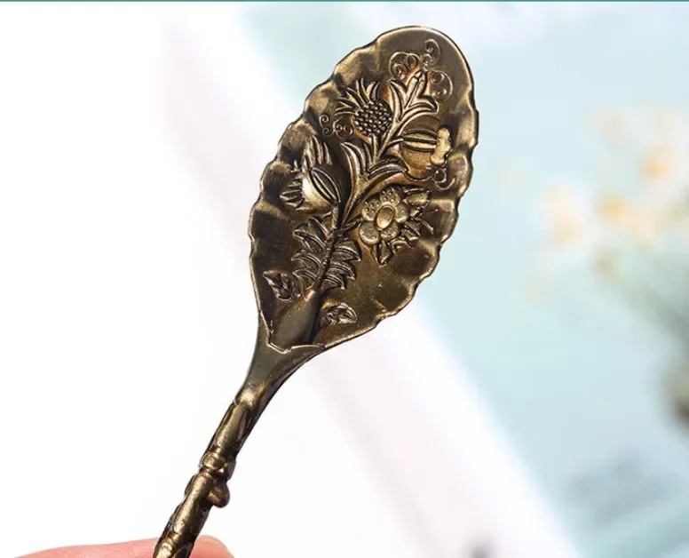 Natural Amethyst Cluster Teaspoon Energy Crystal Tooth Flower Gem Spoon Altar Witchcraft 2