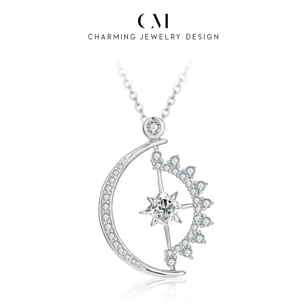 

CHARMING 2024 D VVS1 Color Luxury Moissanite Pendant Necklace For Women Top Quality 925 Silver Wedding Party Bridal Fine Jewelry