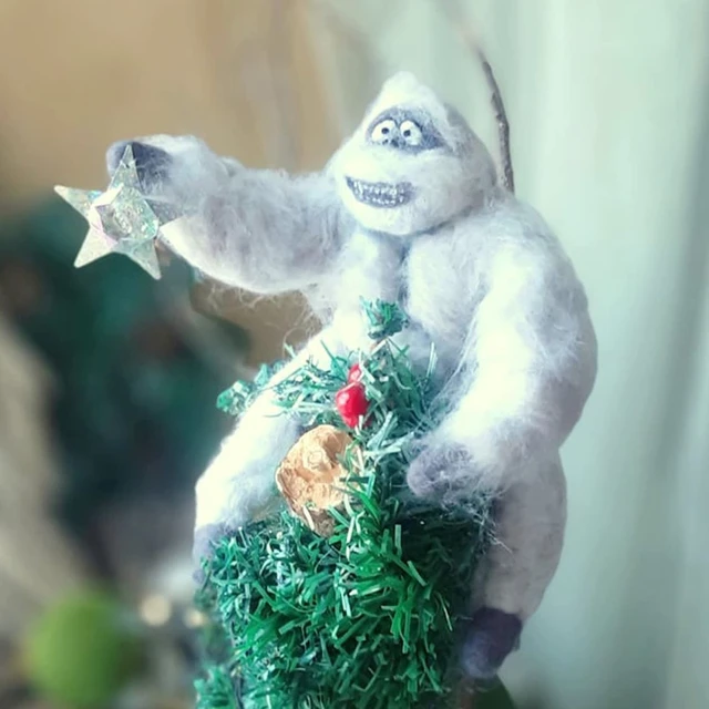 Ornement d'arbre de Noël en peluche, bonhomme de neige abominable fait à la  main - AliExpress