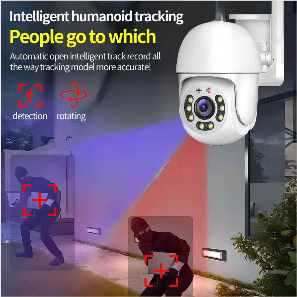 Tuya 4MP PTZ WIFI Network Security Protection Outdoor IP66 Waterproof 5G Dual-band Camera Home Video Surveillance_voghion.com