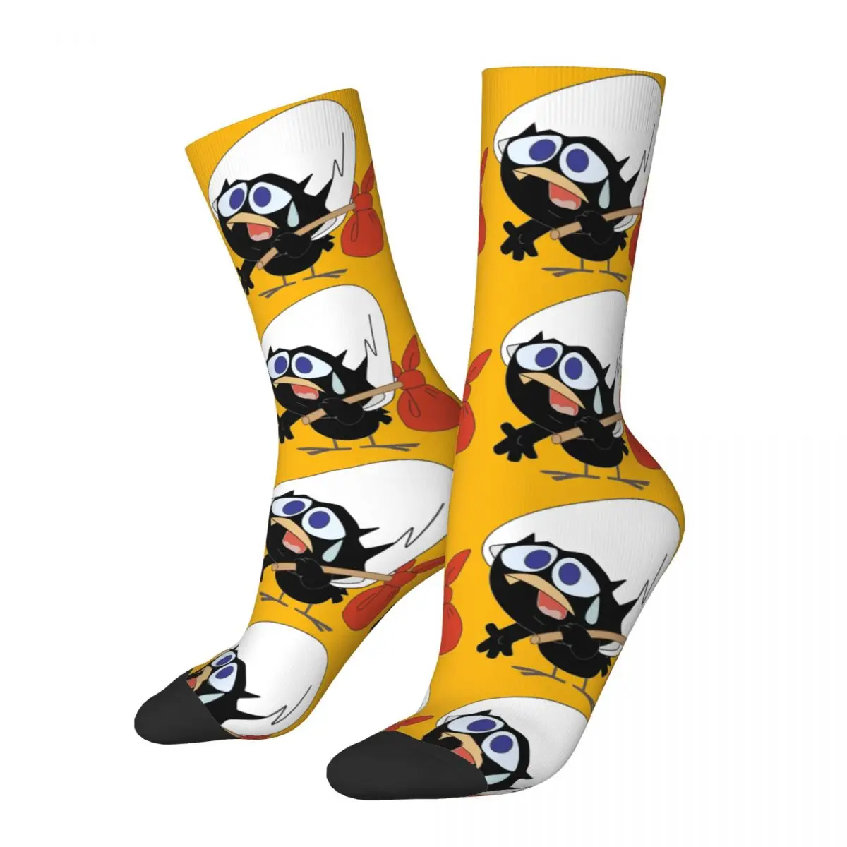 

Cool Unisex Calimero Black Chicken Crew Socks Cartoon Accessories Soft Socks Soft Best Gifts