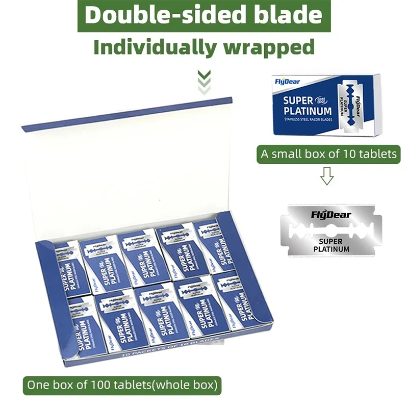 100PCS-10PCS Stainless Steel Safety Razor Double Edge Razor Blades For Mens Professional Barber Shave Hair Removal Razor Tools
