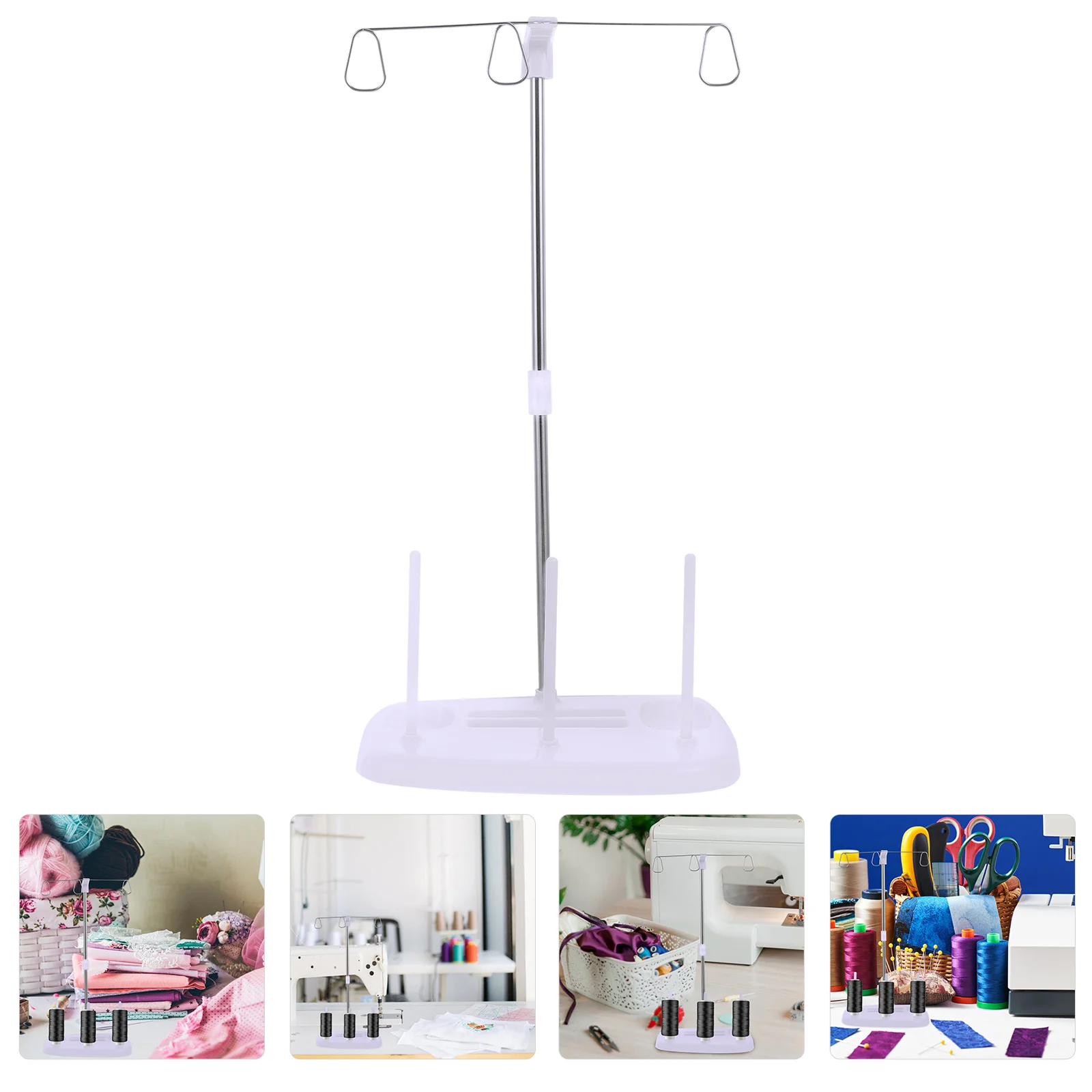 

Sewing Machine Thread Stand Embroidery Spool Holder Quilting Universal Cone Assistant Supply 3 Spools