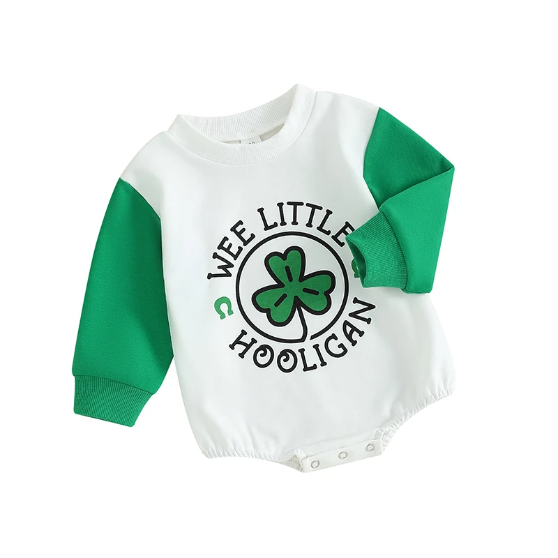 

ZIYIXIN St Patrick s Day Baby Girl Boy Outfit Newborn Little Lucky Charm Sweatshirt Romper Bodysuit Spring Clothes