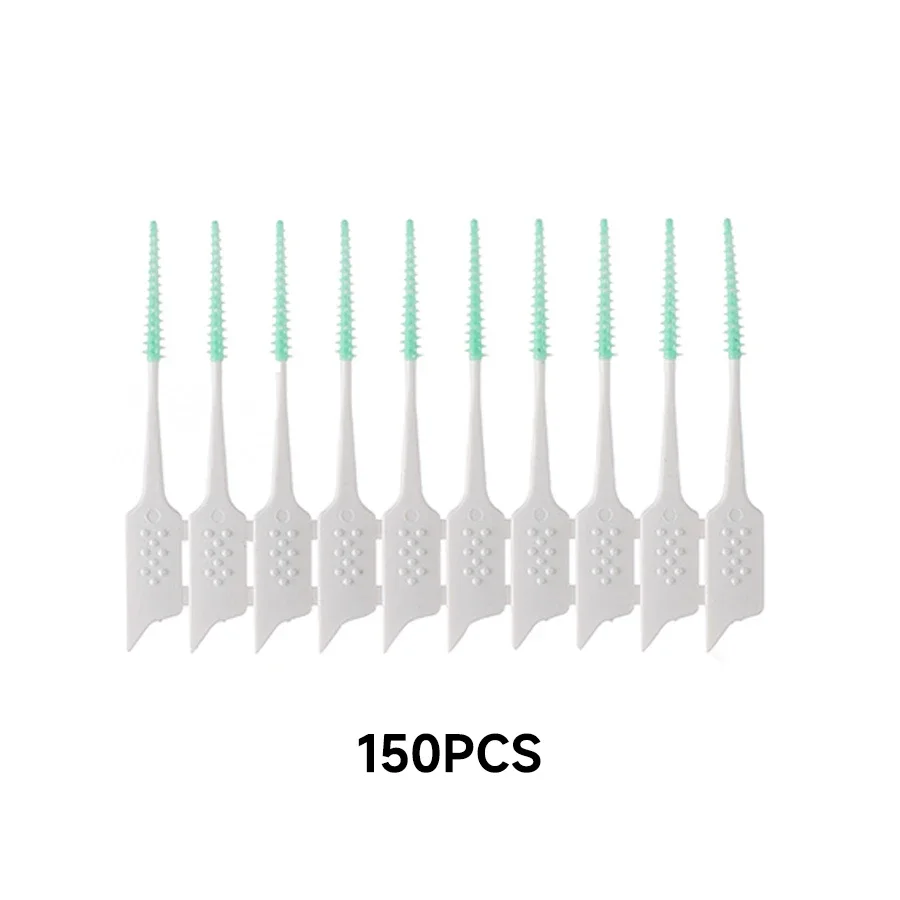 150Pcs/box Interdental Brush Soft Rubber Teeth Cleaning Tools Dental Cleaning Between Teeth Toothbrush Oral Hygiene Care Tools