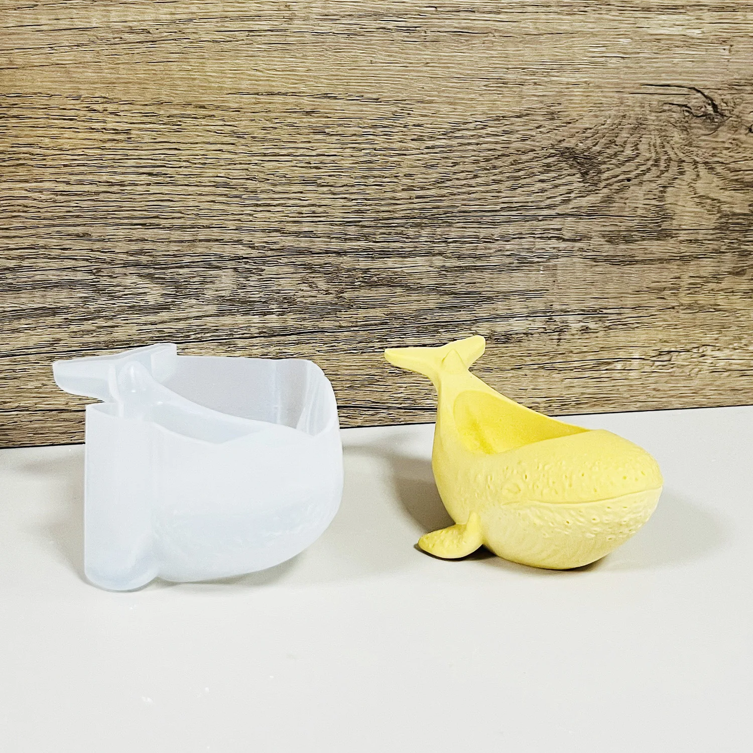 Small Whale Candle Silicone Mold Whale Trinket Box Resin Mold Succulent Planter Concrete Candle Vessel Cement Decor Molds