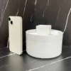 1 Piece 360 ° Rotating Cosmetics Storage Box 5-Grids Stripesd Partition Desktop Stationery Makeup Brush Eyebrow Pencil Lipstick Multi-Functional Storage Pen Holder Storage Box 5