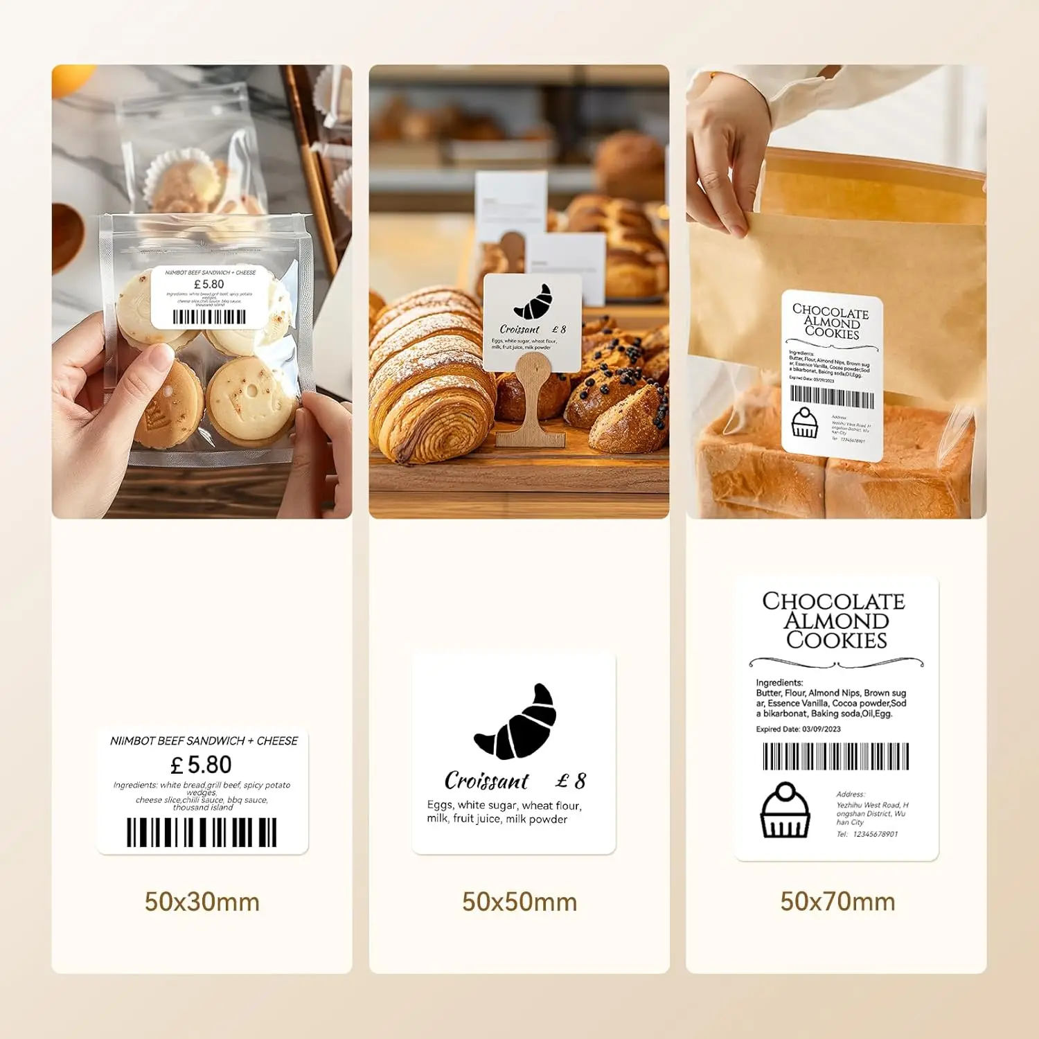 NiiMbot B1 B21 Mini Thermal Printer Wireless Barcode Label Maker Bluetooth Portable Adhesive Label Maker for Office Commercial