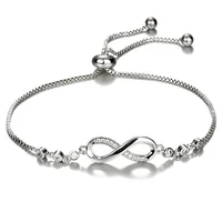 Fashion Crystal Infinity Bracelet Summer Adjustable Zircon Endless Love Charm Bracelet Women GIirls Birthday Jewelry Gifts - Image 5