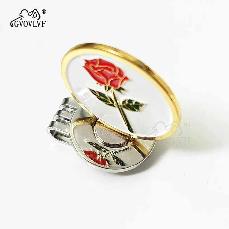 골프 모자 클립 로즈 마커, 마그네틱 골프 공 모자 벨트, 가방 캡 마커 클립 부착, 골프 애호가, 여자 아내 선물