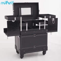 MiFuny Large Capacity Professional Trolley Makeup Cases Multi Layer Function Portable Beauty Nail Embroidery Tool Storage Box